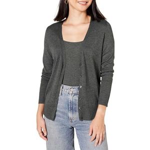 Amazon Essentials Women's Lichtgewicht vest met V-hals (verkrijgbaar in grote maten), Houtskoolzwart, XS