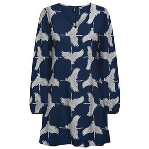 ONLY Onlnova Life Vis L/S Lucca Dress, diepblauw, L Dames, Diepblauw, L