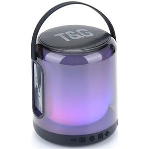 PRENDELUZ Draagbare Bluetooth-luidspreker met ledlicht, 360 graden, zwart