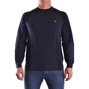 GANT Heren Cotton Pique C-Neck Pullover, evening blue, XS