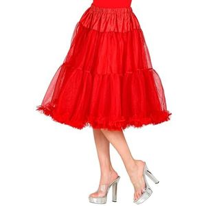 Widmann 10354 10354 Rok van tule, rood, lengte 65 cm, tutu, petticoat, onderrok, carnaval, themafeest, dames, meerkleurig, eenheidsmaat