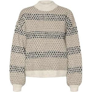 VERO MODA - VMTrixie - Trui - Beige / Crème / Zwart