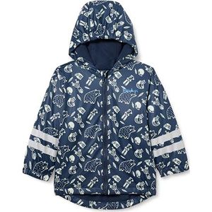 Playshoes Unisex kinderen fleece voering regenjas, marine allover, 140, Marine Allover, 140 cm