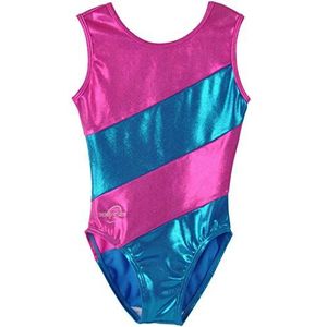 Obersee Turnen turnpakjes voor meisjes uit één stuk atletische activewear meisjesdansoutfit meisjes- damesmaten - roze diagonaal | CXS kind (3-4 jaar) | O3GL008CXS