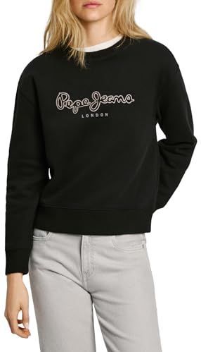 Pepe Jeans - Frida - Sweatshirt - Zwart - Katoen - Regular Fit