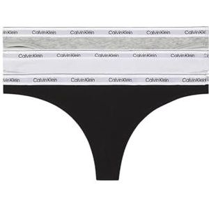 Calvin Klein Thongs voor dames, Veelkleurig (Zwart/Wit/Grijs Heather), M
