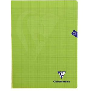Clairefontaine - Ref 353361C - Mimeys Zijgenieten Notitieboek (96 pagina's) - A4+ formaat, Polypro Cover, 90gsm geborsteld vellum papier, Séyès-liniaal - Groene omslag