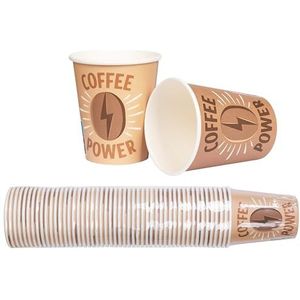HEKU Set van 50 koffiebekers to go, 0,2 liter, 230 g/m², premium papier met PE-coating, milieuvriendelijk en veilig, ideaal voor warme dranken, perfect voor kantoor, evenementen en onderweg