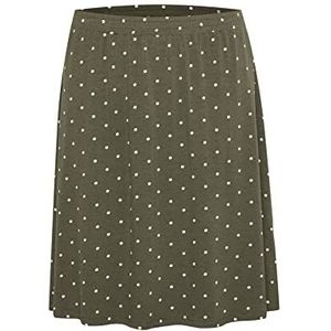 KAFFE Dames Dot Skirt Above Knee Standaard Swing Losse Elastische Taille Dames, Druivenblad, S