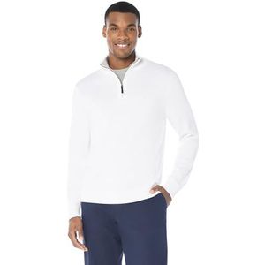Nautica Trui met Quarter-Zip voor heren, Helder Wit, M