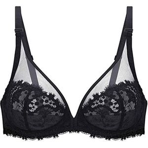 Simone Perele Women's Wish Sheer Plunge Bra, Black, 34G