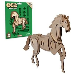 Eco 3D Wooden Puzzle - Paard van Deluxebase. Creatieve Educatieve Houten 3D Sculptuurpuzzel van Gerecycled Duurzaam Hout