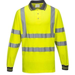 Portwest S271 Comfort Poloshirt, Lange Mouw, Normaal, Geel, Grootte L