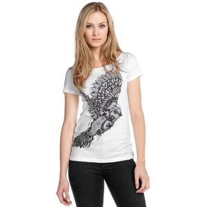 ESPRIT DE Corp Y01609 T-shirt voor dames, dierenprint, wit (100 wit), 34