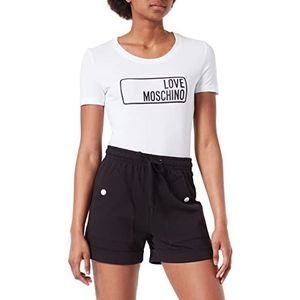 Love Moschino Dames korte mouwen in stretch katoenen jersey met institutioneel logo T-shirt, wit (optical white), 40