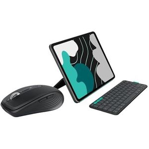 Logitech MX Anywhere 3S Compact Wireless Mouse + Logitech Flip Folio, Keyboard Case for iPad Pro 13-inch (M4),iPad Air 13-inch (M2,M3)(2024, 2025) Protective Case Detachable Keyboard,US INT'L QWERTY