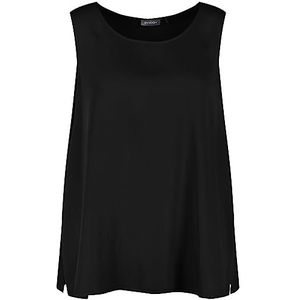 Samoon Damesblouse met subtiele glans, mouwloze blouse zonder mouwen, effen, zwart, 50 NL