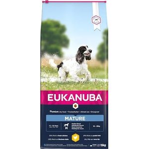 EUKANUBA premium hondenvoer met kip voor middelgrote rassen - droogvoer voor oudere honden, 15 kg