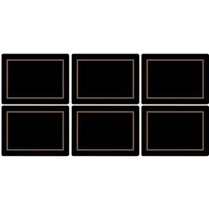 Portmeirion Home & Gifts Pimpernel klassieke zwarte placemats, set van 6,30,5 x 23 cm