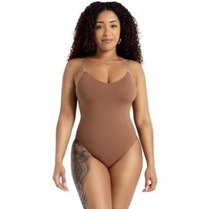 Capezio Camisole Leotard met transparante overgang bandjes, skin 60, XS