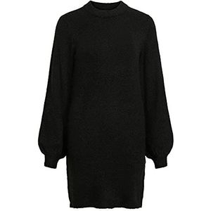 Object Damesjurk Nonsia L/S Knit Dress Noos Jurk, zwart, XL