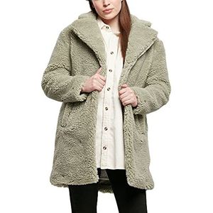 Urban Classics Winterjas voor dames, oversized sherpa jas, mantel met haak en oogsluiting, maat XS tot 5XL, softsalvia, 4XL