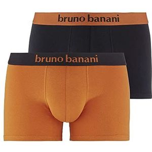 Bruno Banani Shorts 2 Pack Flowing Boxershorts, pompoen/zwart // zwart/pompoen, S (2 stuks) heren, pompoen/zwart // zwart/pompoen, S
