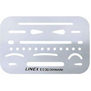 Linex 100411019 Set gumsjablonen ES 30 van het fijnste roestvrij staal met 26 openingen voor nauwkeurig corrigeren