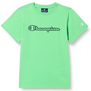 Champion Legacy Neon Spray Logo S/S T-shirt, gazongroen, 5-6 jaar, kinderen en jongens