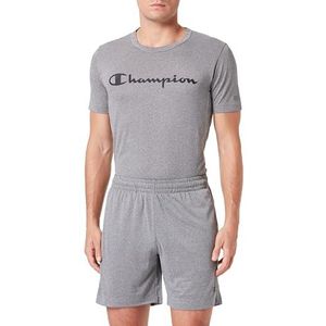 Champion Athletic C-Sport-C-logo Micro Mesh bermuda shorts voor heren, Nero Melange/Bianco, M