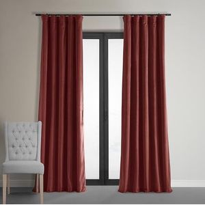 HPD Half Price Drapes Signature VPCH-180105-108 verduisteringsgordijnen van fluweel voor slaapkamer, 50 x 108 (1 paneel), paars