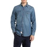 REPLAY Regular fit jeanshemd voor heren, 009, medium blue., XL