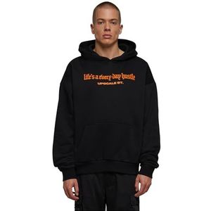 Mister Tee Upscale Studios Hustle Ultra Heavy Oversize Hoody, hoodie met print, oversized pasvorm, zwart, M