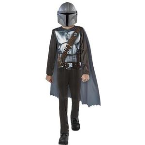 Rubies Voordelig Mandalorian OPP-kostuum voor jongens en meisjes, jumpsuit, cape en masker, officiële Star Wars voor carnaval, Kerstmis, verjaardag, feest en Halloween.