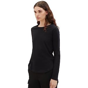 TOM TAILOR Denim Basic shirt met lange mouwen, 14482-diep zwart, XXL