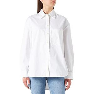 Calvin Klein Jeans Dames CK katoenen overhemdshirt, helder wit, XL