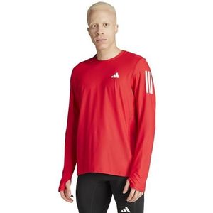 adidas Heren Own The Run T-shirt met lange mouwen, S Wit