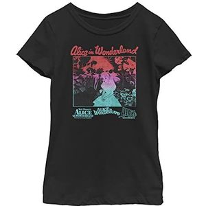 Disney Alice in Wonderland Vintage filmposter Neon Girls Standaard T-shirt, zwart, XS, zwart, XS, Zwart, XS, zwart, XS