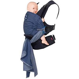 Manduca Duo babydrager > blauw/blauw < babydrage & draagdoek voor baby's tegelijkertijd, innovatieve Click&Tie, buikriem optioneel, biologisch katoen, pasgeborenen & kinderen, 3,5 – 15 kg