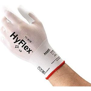 Ansell HyFlex 11-619 Werkhandschoenen van nylon, extreem dun, veelzijdig inzetbaar, mechanische beschermende handschoenen, industrie PSA, dames heren, wasbaar, zwart, maat XL (12 paar)