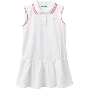 United Colors of Benetton Jurk voor meisjes en meisjes, Wit, 160 cm
