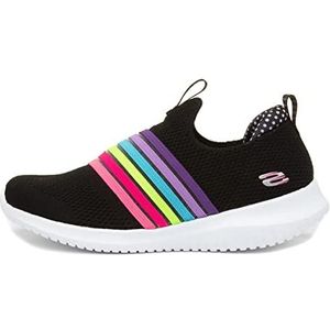 Skechers Ultra Flex Brightful Day Sneakers voor meisjes, Black Knit Mesh Multi Trim, 27.5 EU