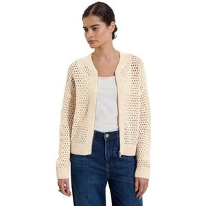 STREET ONE STUDIO Cardigan met gatenpatroon, Mellow Vanilla, 46
