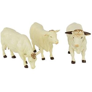 Britains Dierfiguren Charolais Koe - tractor speelboerderij figuren - om te spelen en te verzamelen vanaf 3 jaar - verzamelaarsmodel - 3 stuks