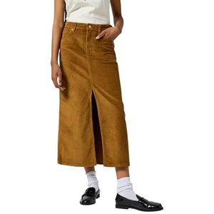 Wrangler Corduroy maxi rok voor dames, cognac, XXL