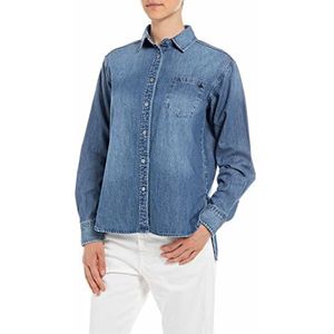Replay Dames W2291 hemd, 009 medium blauw, S, 009, medium blue., S