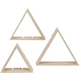 GLOREX 6 1320 302 - Designlijst van hout driehoekig, 3 stuks in 3 verschillende maten, ca. 32 x 28 x 10 cm, 29 x 25 x 10 cm en 25 x 21 x 10 cm