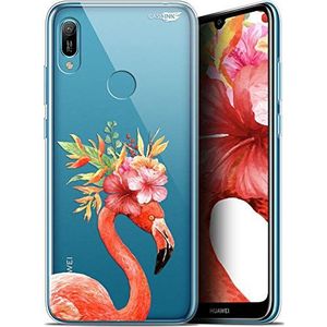 Beschermhoes voor Huawei Y6 2019, ultradun, motief flamingo, bloemen