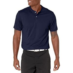 PGA Mannen Pique Polo met korte mouwen en nieuwe casual kraag golfshirt, Pauw, M