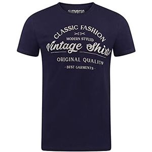 riverso RIVLeon T-shirt voor heren, ronde hals, korte mouwen, regular fit, 100% katoen, blauw (Njd), L